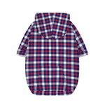 American Patriotic Plaid Print Dog Zip Up Hoodie