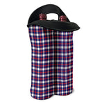 American Patriotic Plaid Print Double Neoprene Wine Tote