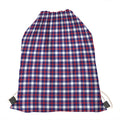 American Patriotic Plaid Print Drawstring Bag