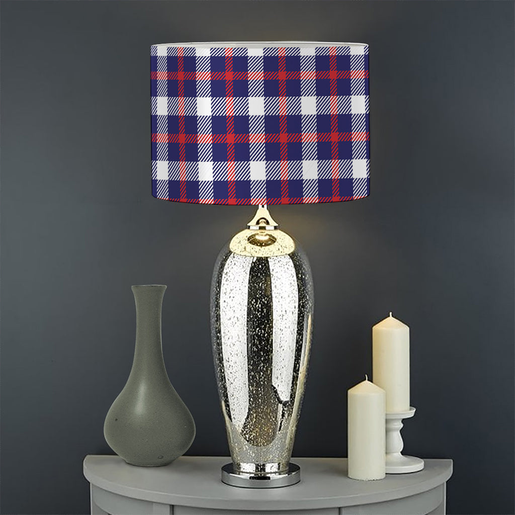 American Patriotic Plaid Print Drum Lamp Shade