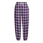 American Patriotic Plaid Print Fleece Lined Knit Pants