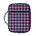 American Patriotic Plaid Print Front Pocket Bible Bag