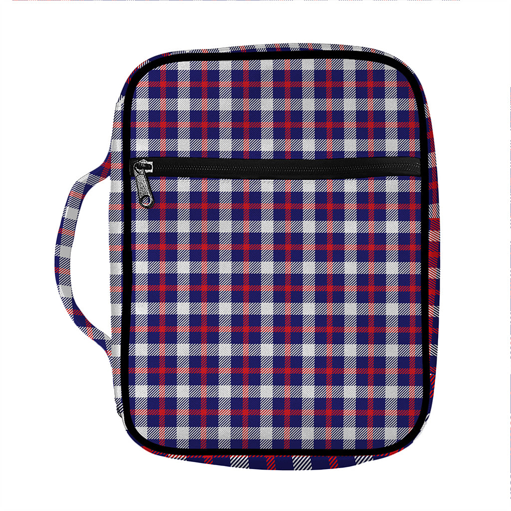 American Patriotic Plaid Print Front Pocket Bible Bag
