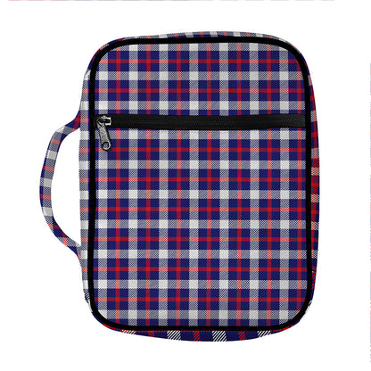 American Patriotic Plaid Print Front Pocket Bible Bag
