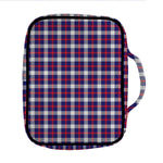 American Patriotic Plaid Print Front Pocket Bible Bag
