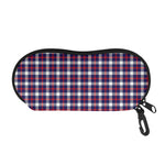 American Patriotic Plaid Print Glasses Case
