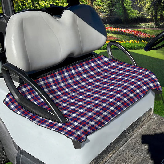 American Patriotic Plaid Print Golf Cart Seat Cover