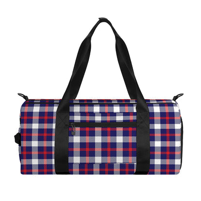 American Patriotic Plaid Print Gym Bag