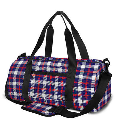 American Patriotic Plaid Print Gym Bag