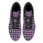 American Patriotic Plaid Print High Top Leather Sneakers