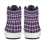 American Patriotic Plaid Print High Top Leather Sneakers
