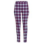 American Patriotic Plaid Print High-Waisted Pocket Leggings
