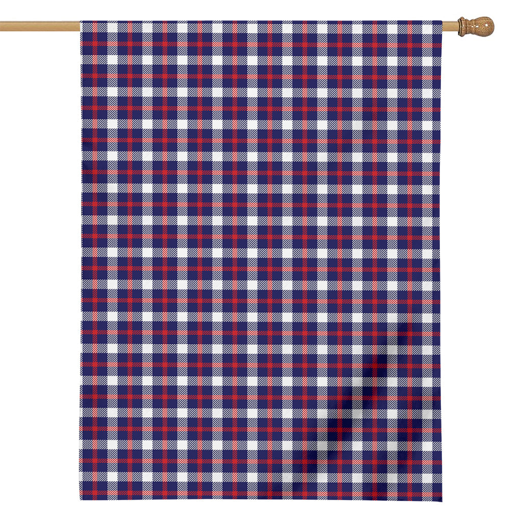 American Patriotic Plaid Print House Flag