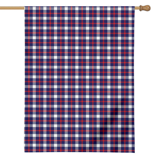 American Patriotic Plaid Print House Flag
