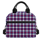 American Patriotic Plaid Print Insulated Lunch Bag