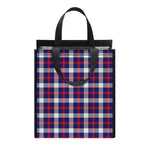 American Patriotic Plaid Print Insulated Lunch Tote