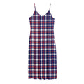 American Patriotic Plaid Print Jersey Midi Cami Dress