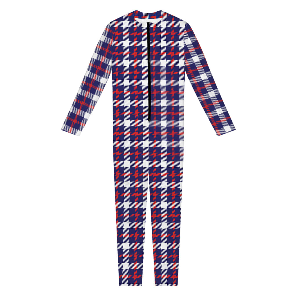 American Patriotic Plaid Print Jumpsuit