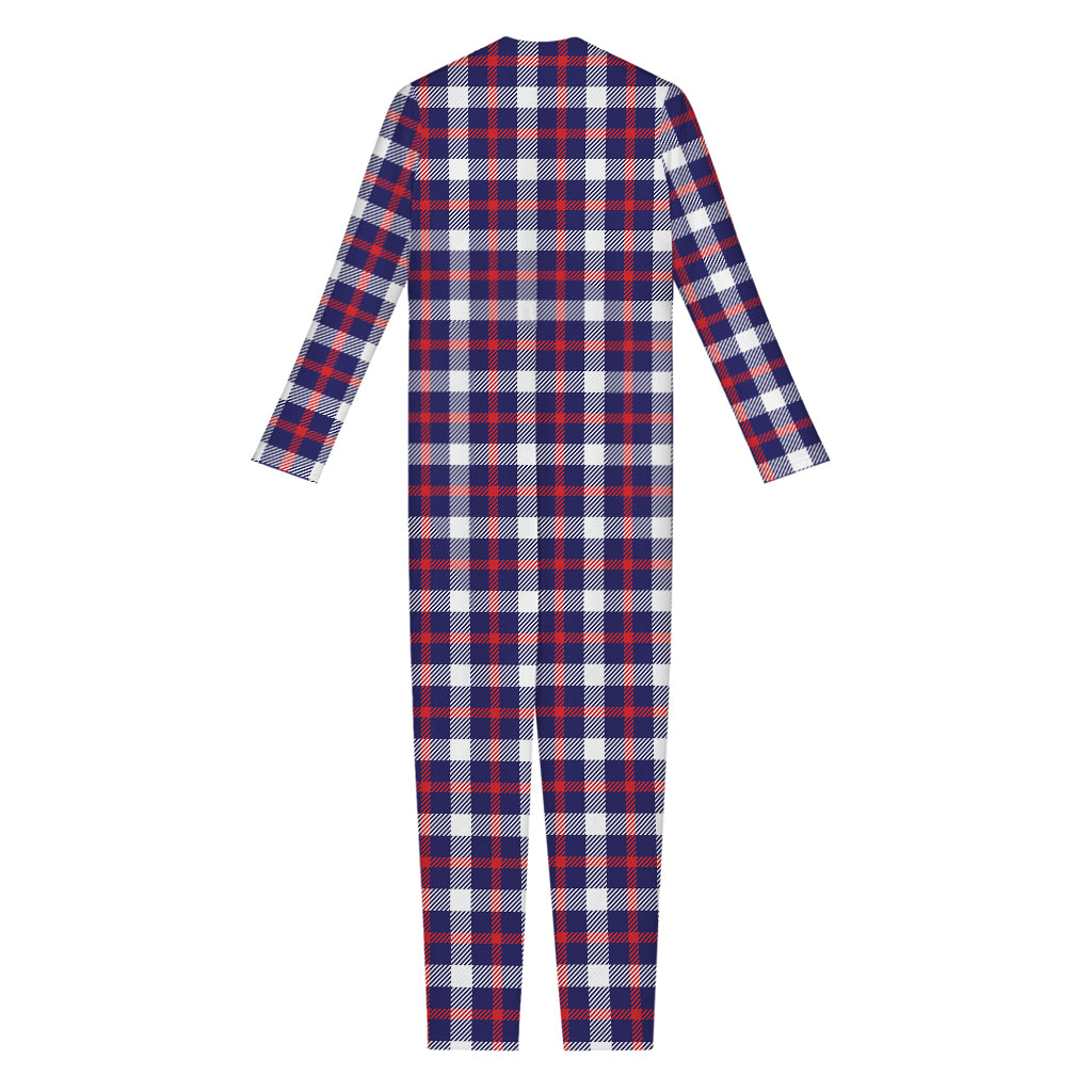 American Patriotic Plaid Print Jumpsuit