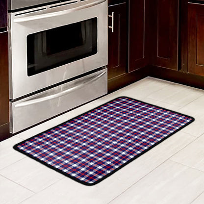 American Patriotic Plaid Print Kitchen Mat