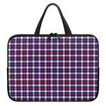 American Patriotic Plaid Print Laptop Sleeve With Handle