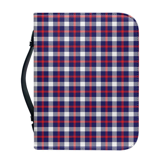 American Patriotic Plaid Print Leather Bible Cover
