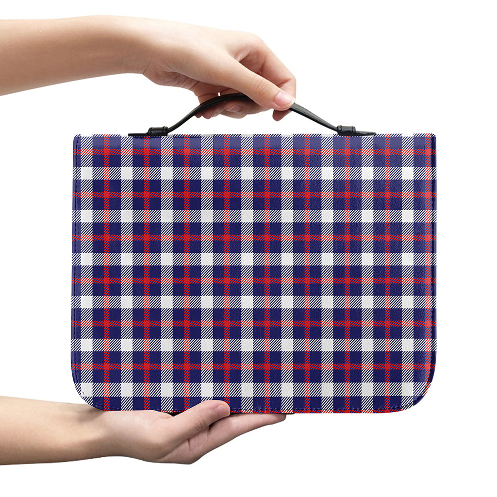 American Patriotic Plaid Print Leather Bible Cover
