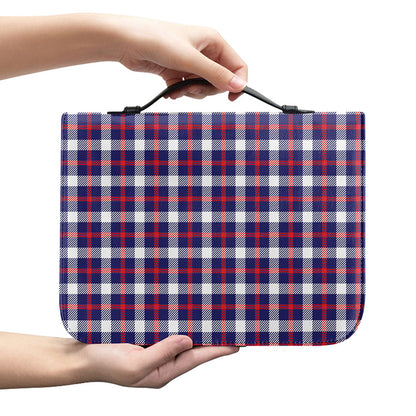 American Patriotic Plaid Print Leather Bible Cover