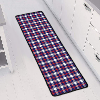 American Patriotic Plaid Print Long Kitchen Mat