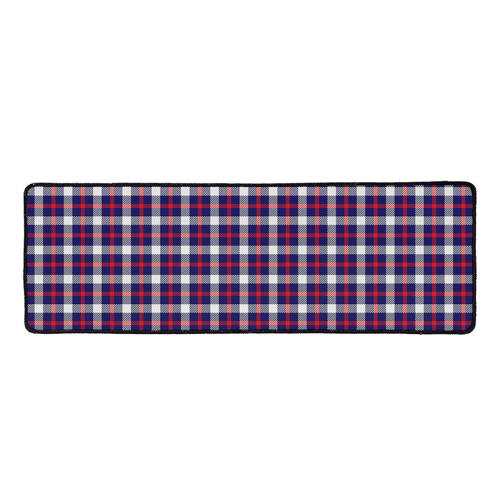 American Patriotic Plaid Print Long Kitchen Mat