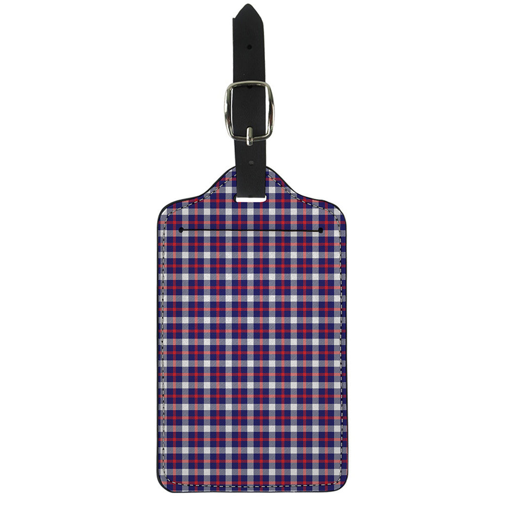 American Patriotic Plaid Print Luggage Tag