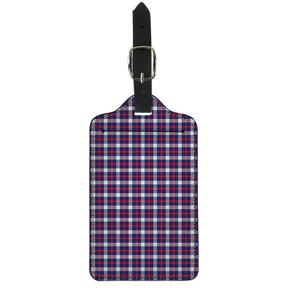 American Patriotic Plaid Print Luggage Tag
