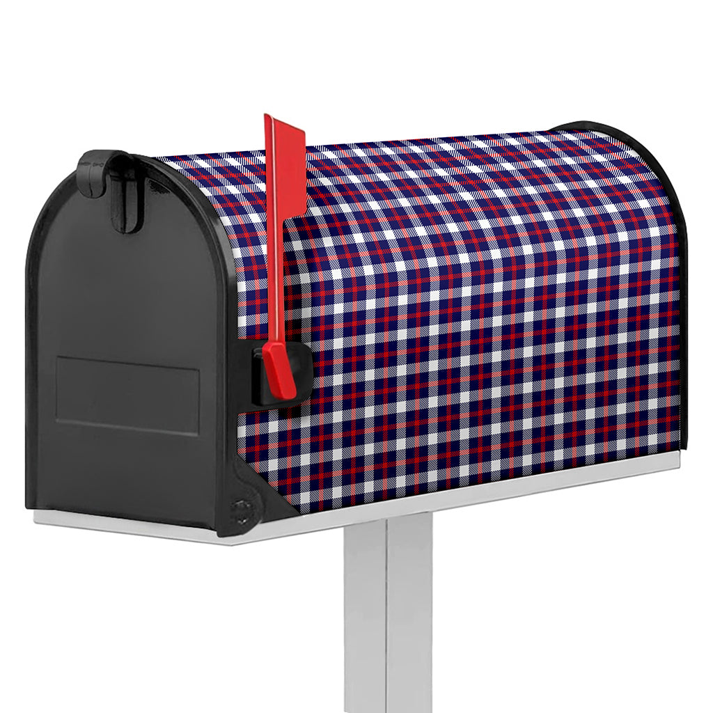 American Patriotic Plaid Print Mailbox Cover