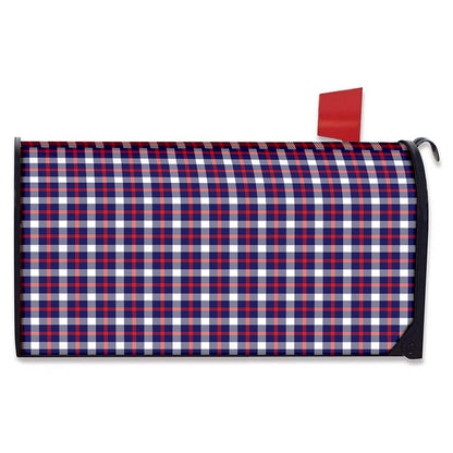 American Patriotic Plaid Print Mailbox Cover