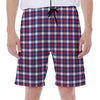 American Patriotic Plaid Print Men's Beach Shorts