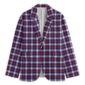 American Patriotic Plaid Print Men's Blazer