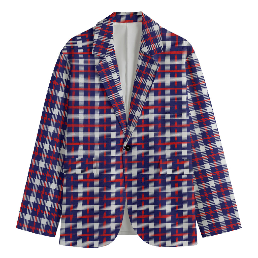 American Patriotic Plaid Print Men's Blazer