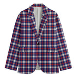 American Patriotic Plaid Print Men's Blazer
