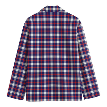 American Patriotic Plaid Print Men's Blazer