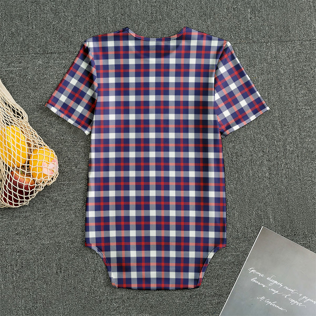American Patriotic Plaid Print Men's Bodysuit