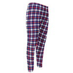 American Patriotic Plaid Print Men's Compression Pants