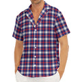 American Patriotic Plaid Print Men's Deep V-Neck Shirt