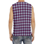 American Patriotic Plaid Print Men's Fitness Tank Top