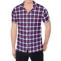 American Patriotic Plaid Print Men's Shirt