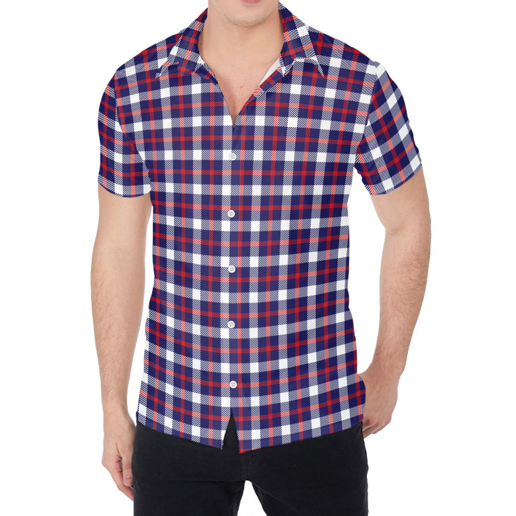 American Patriotic Plaid Print Men's Shirt
