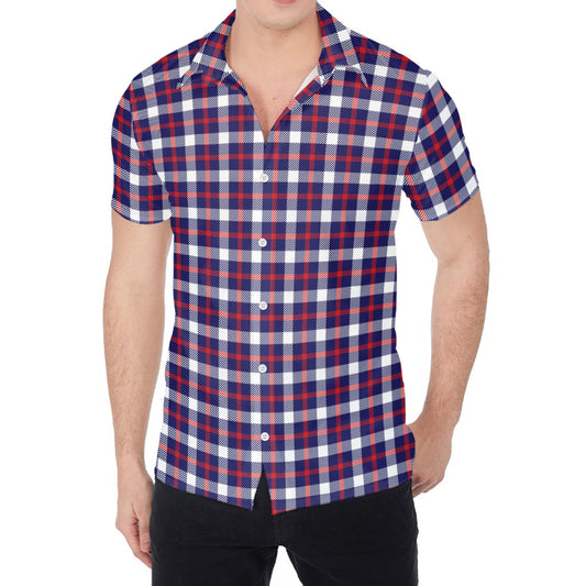American Patriotic Plaid Print Men's Shirt
