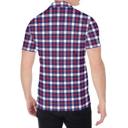 American Patriotic Plaid Print Men's Shirt