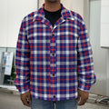 American Patriotic Plaid Print Men's Shirt Jacket