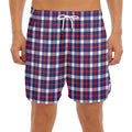 American Patriotic Plaid Print Men's Split Running Shorts