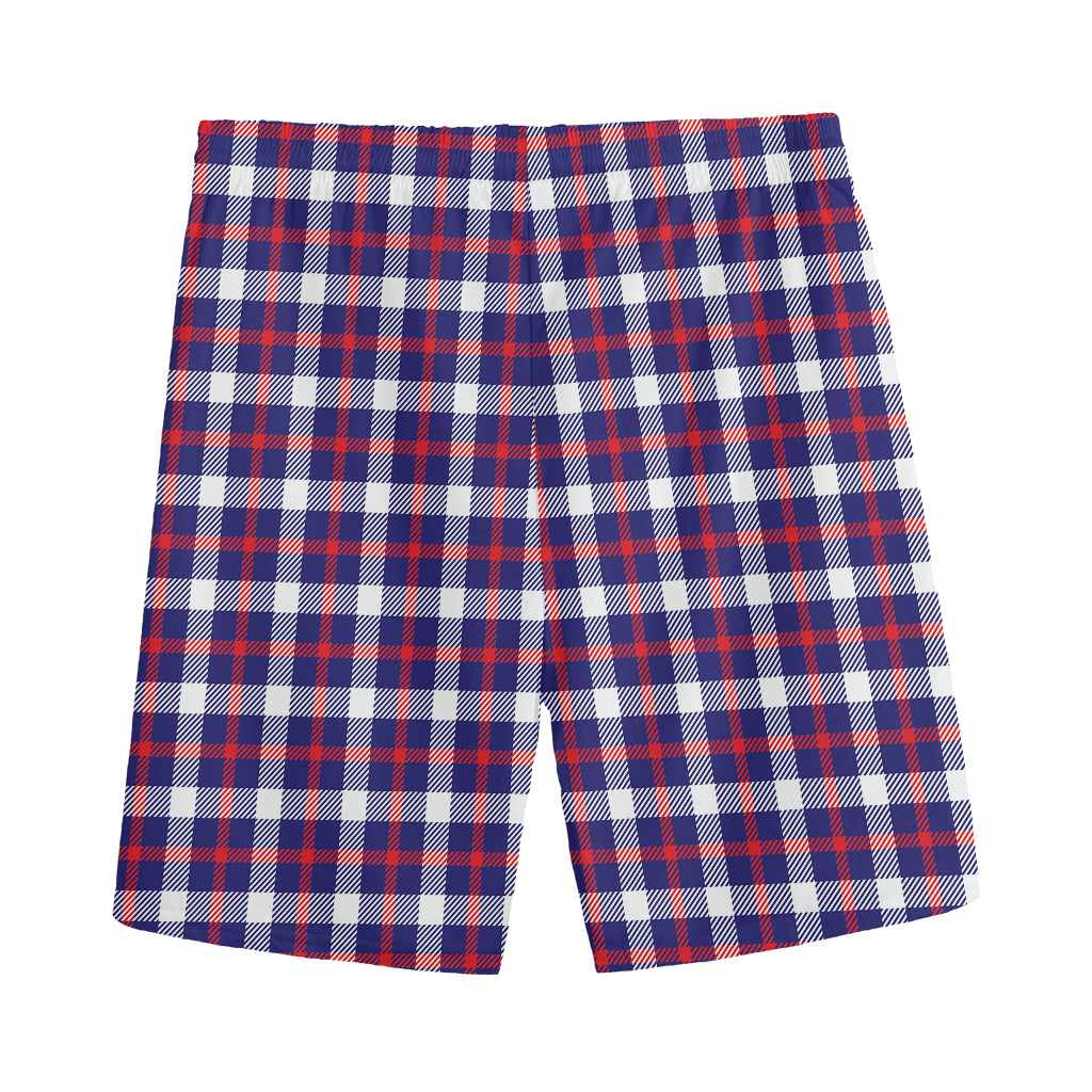 American Patriotic Plaid Print Men's Sports Shorts